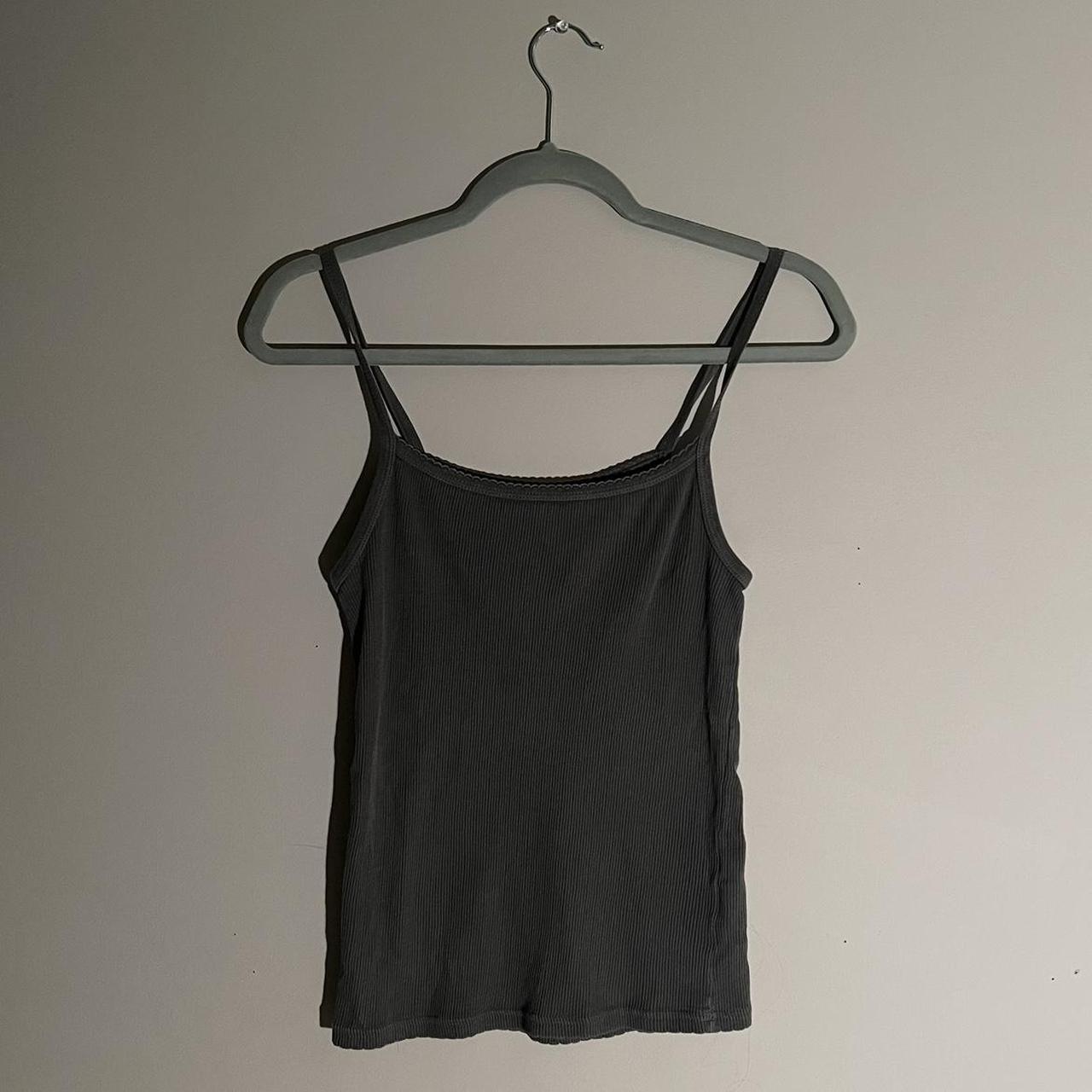 brandy melville: grey ‘skylar scalloped tank’ *no... - Depop