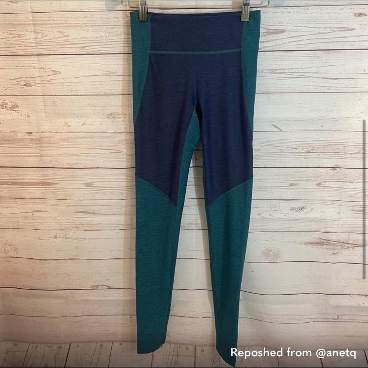 Outdoor Voices Blue Green Teal Slash Back Crop