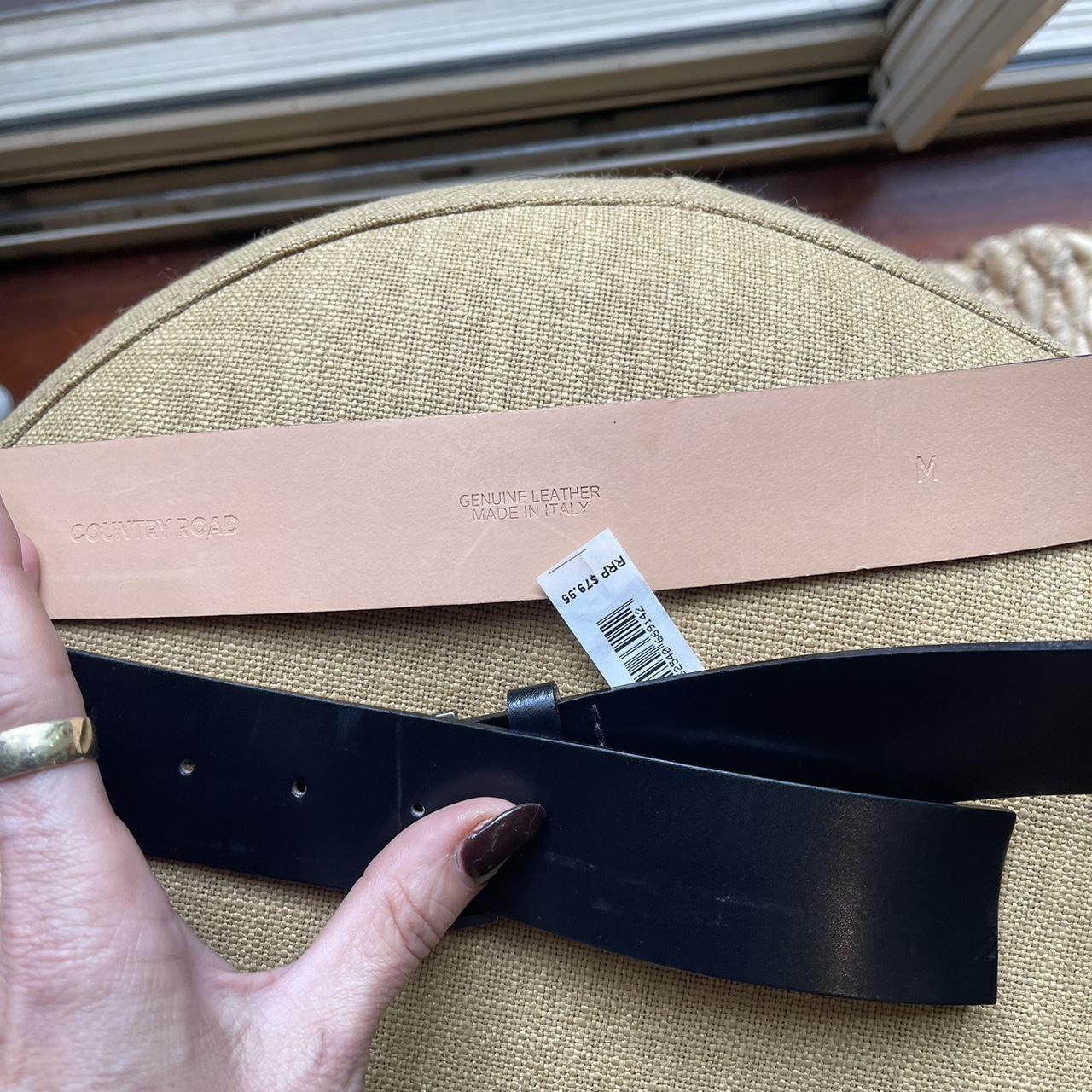 Country road leather belt size med…. leather belt... Depop