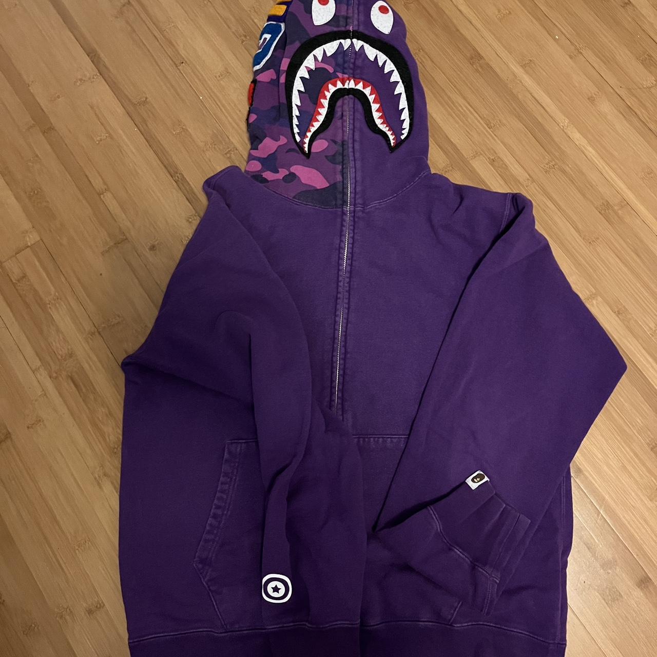 Purple bape hoodie online stockx