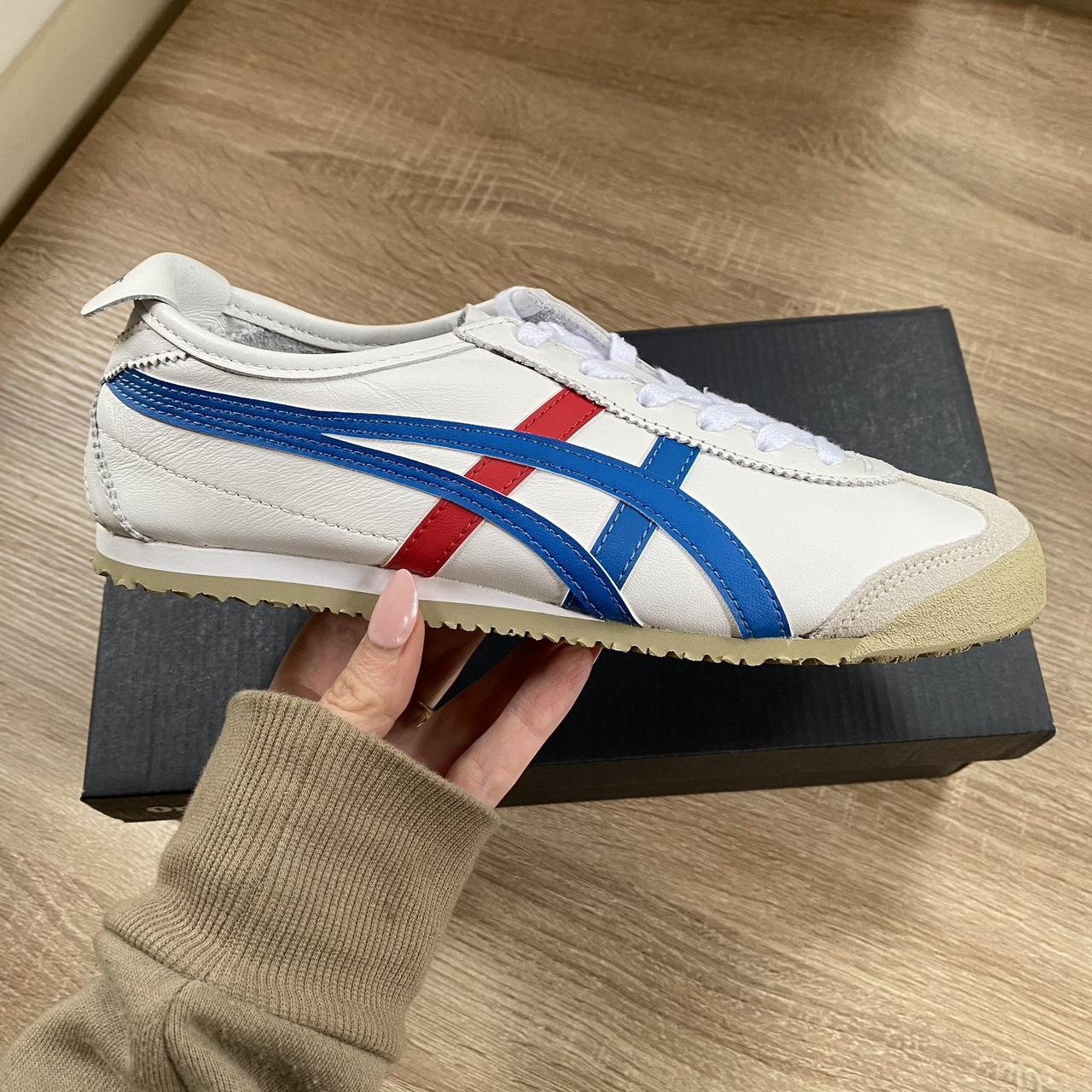 Onitsuka white 2025 blue red