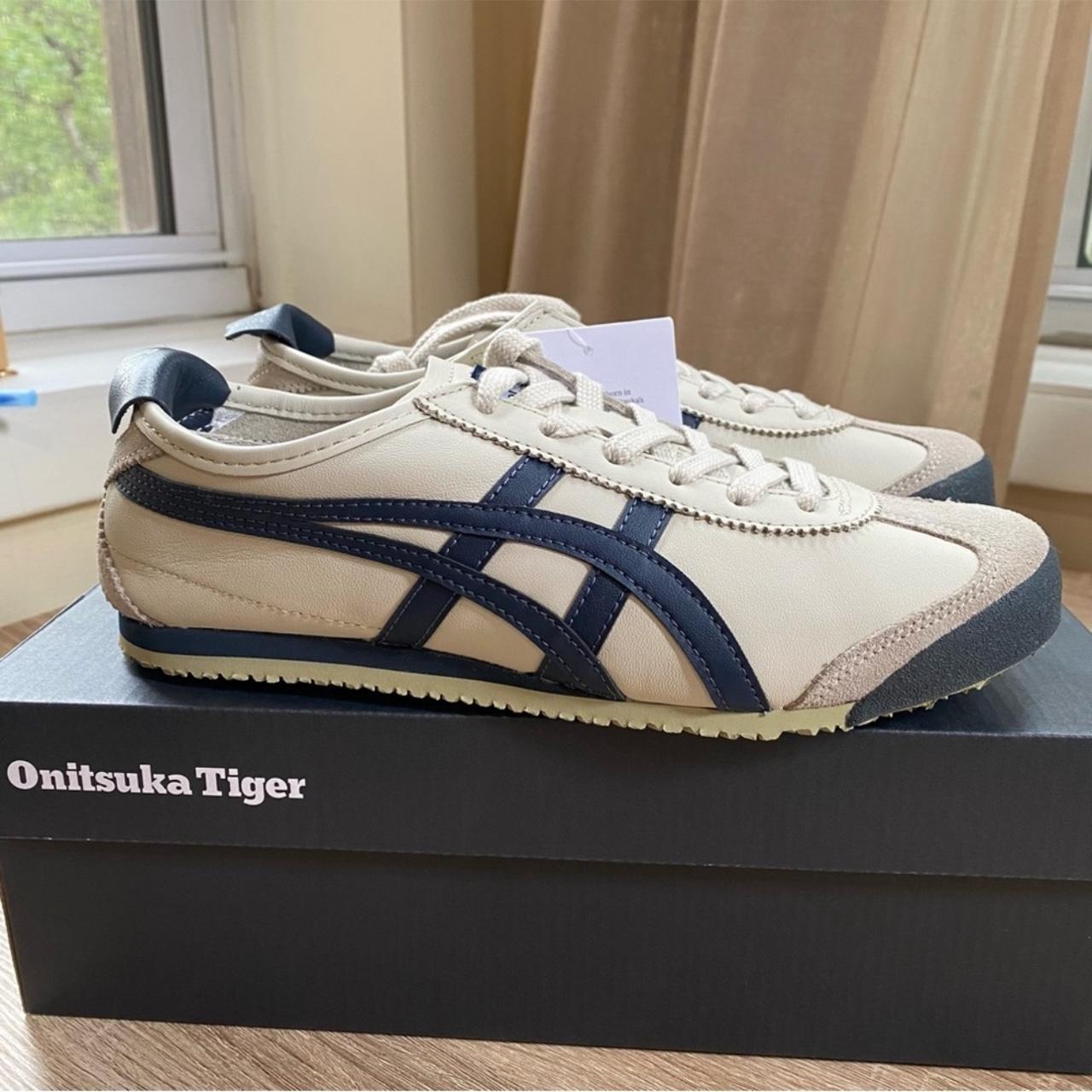 New Onitsuka Tiger Mexico 66 ASICS in Birch Peacoat... - Depop