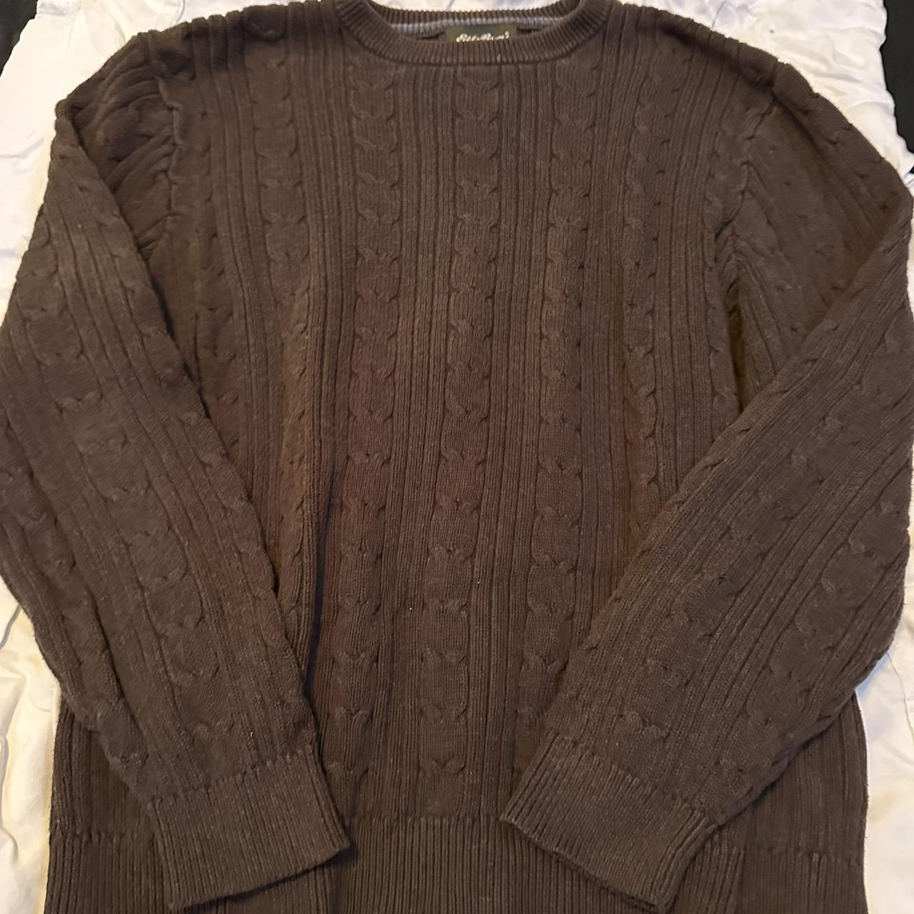 brown eddie bower sweater says large but i’m 5’1 and... - Depop