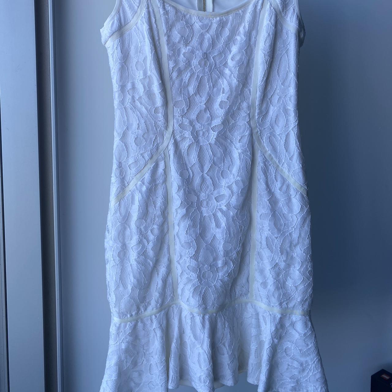 cache-women-s-white-and-cream-dress-depop