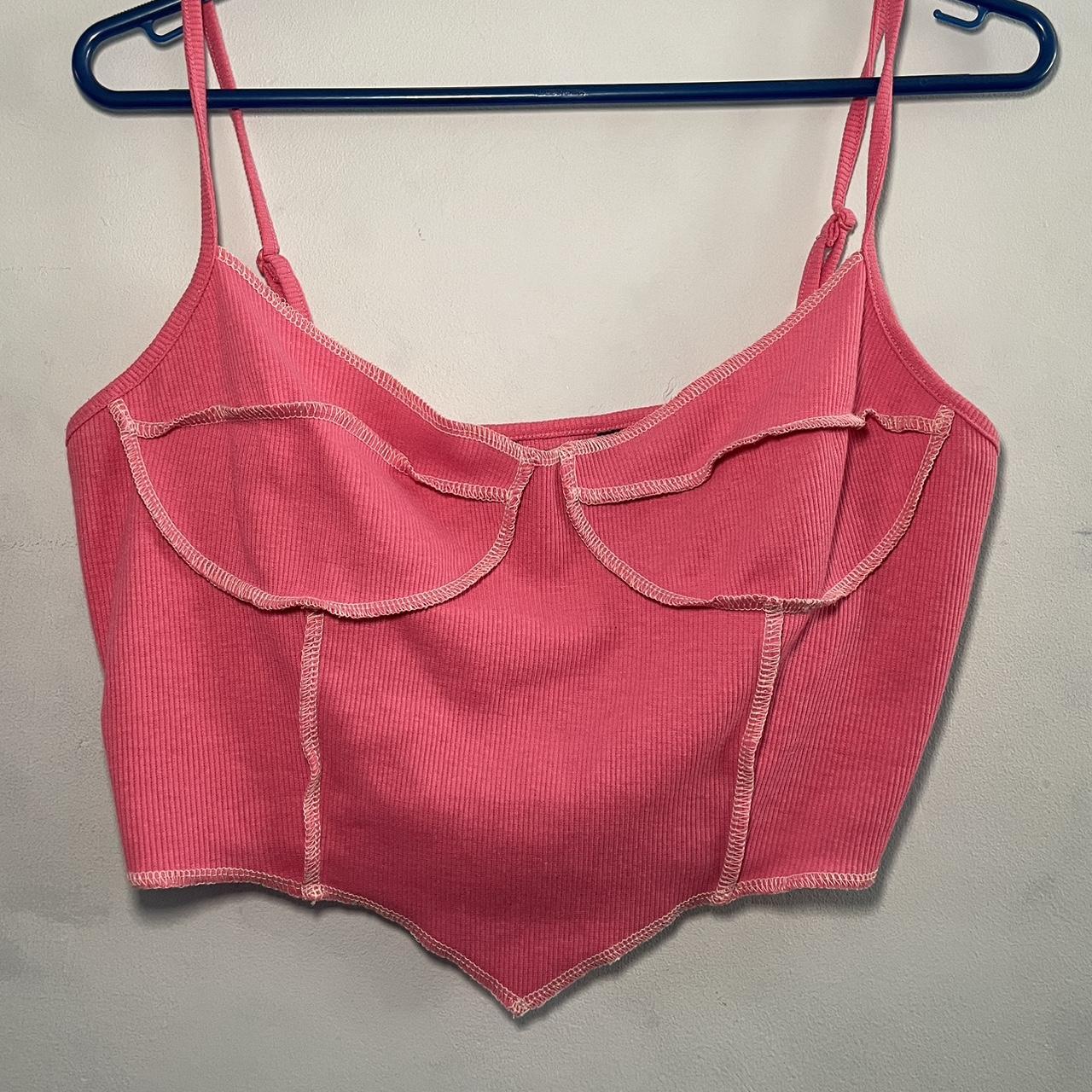 adorable-pink-corset-style-crop-top-croptop-pink-depop