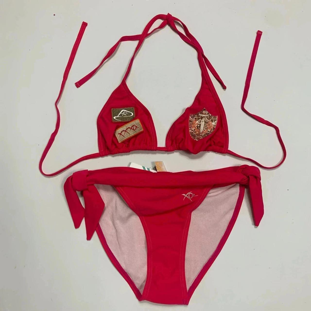 Vintage Bright Pink Halter Neck Bikini Set New With Depop