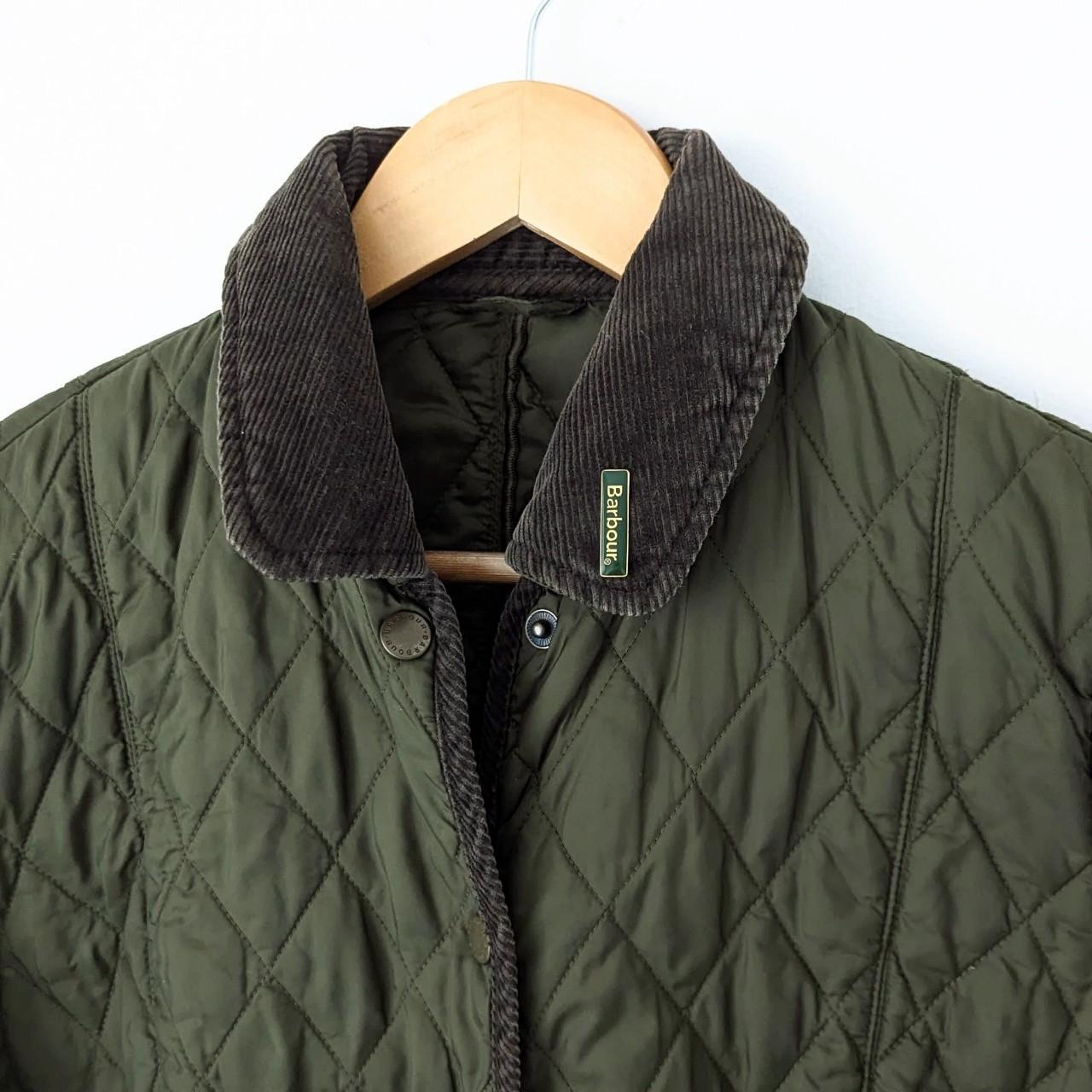 Barbour Women's Khaki and Brown Coat Depop