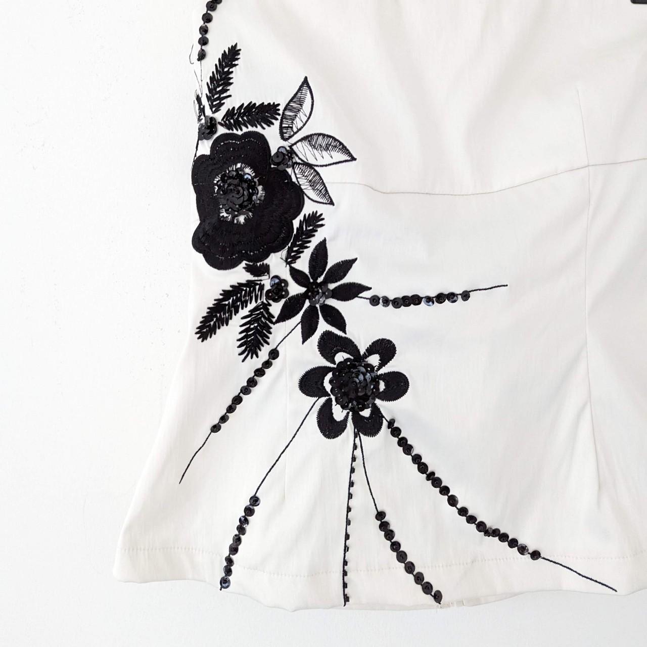 Jane Norman Women's Black and White Corset | Depop