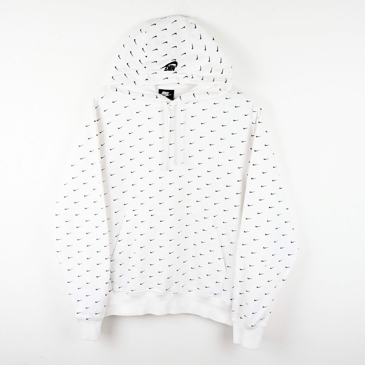 Nike white all over tick hoodie Stunning Nike. Depop