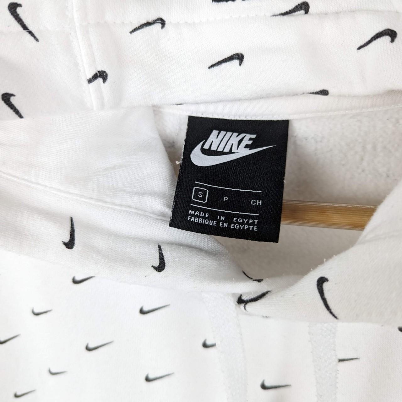 white nike jumper with black tick
