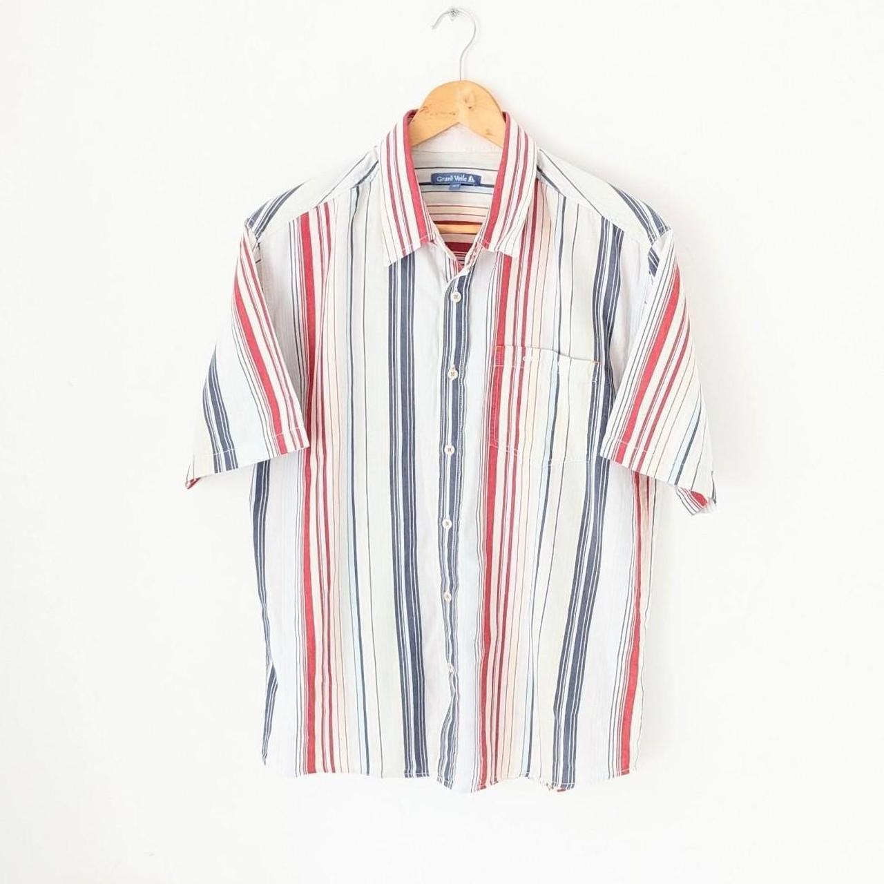 【MODERNIF】Roe Stripe Shirt JP-04APR25-FLAP-POCKET-RED-