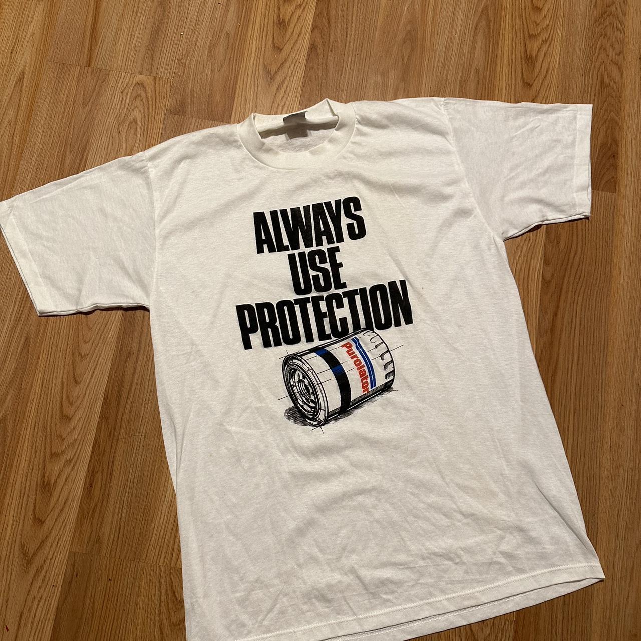 80s Always Use Protection Swingster Shirt Vintage... - Depop