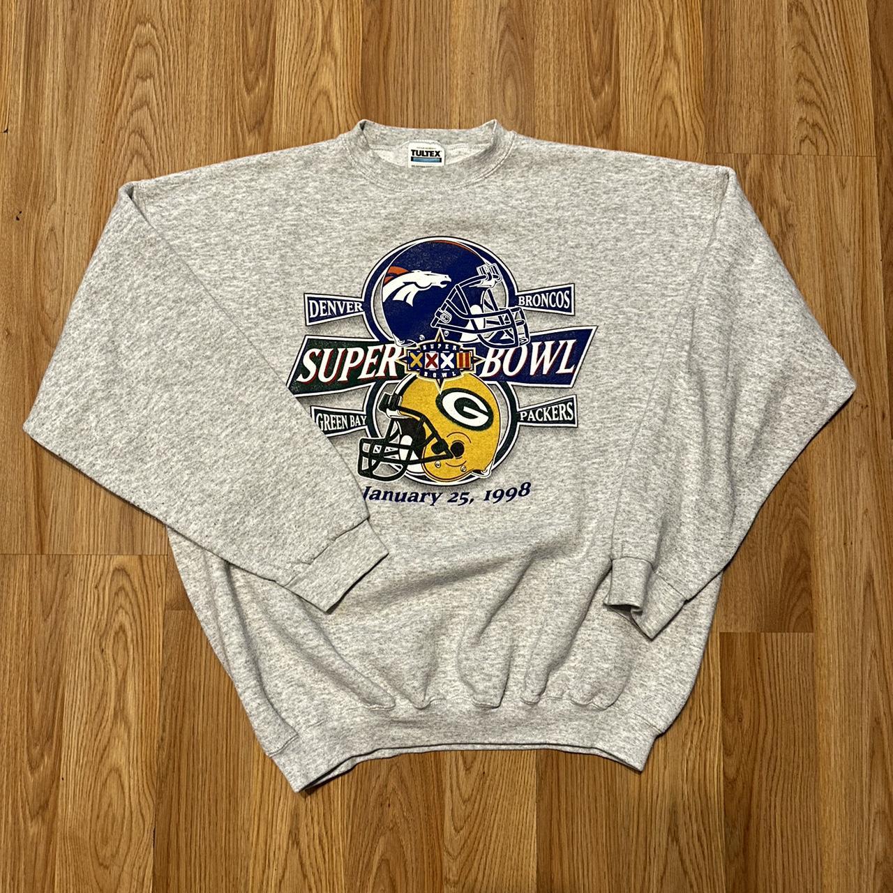 Super Bowl XXXII Broncos Packers Sweatshirt Tultex Depop