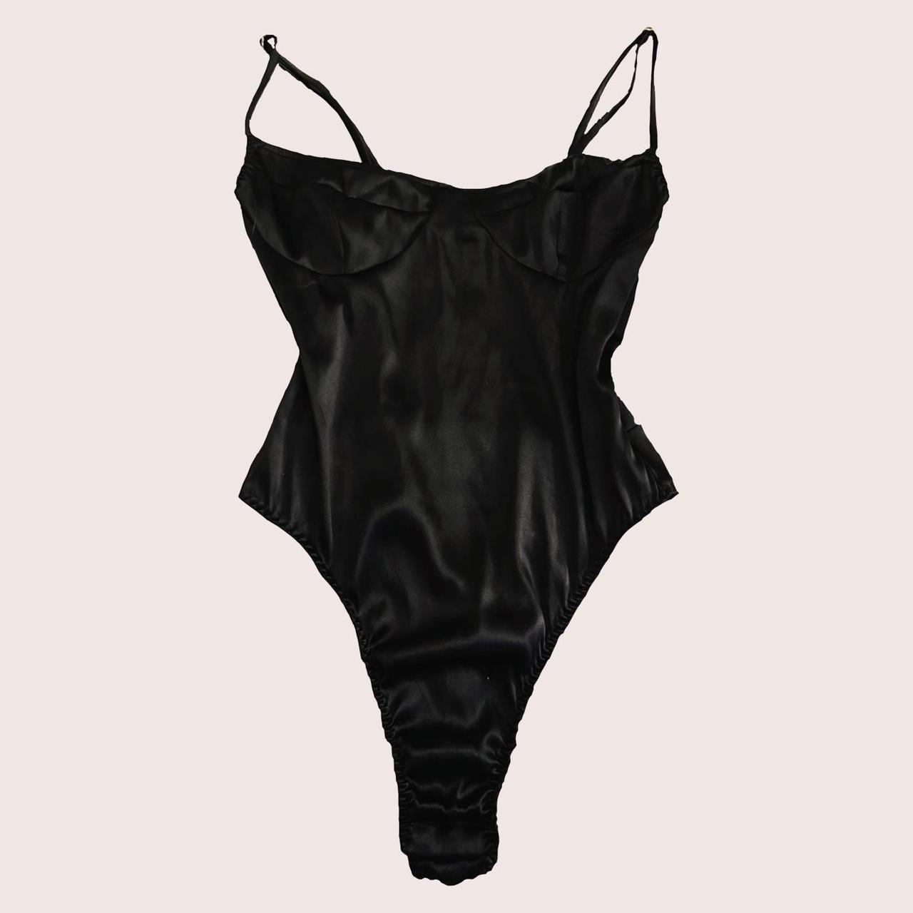 Zara Black Satin Bodysuit