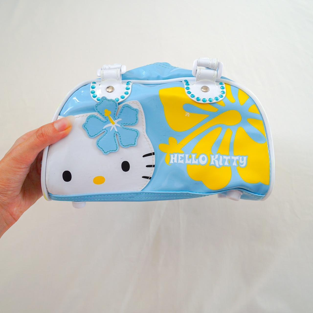 VINTAGE store 2006 Y2K HELLO KITTY HAWAII SEA TURTLE PLUMOSA FABRIC BAG CASE BAMBOO ZI