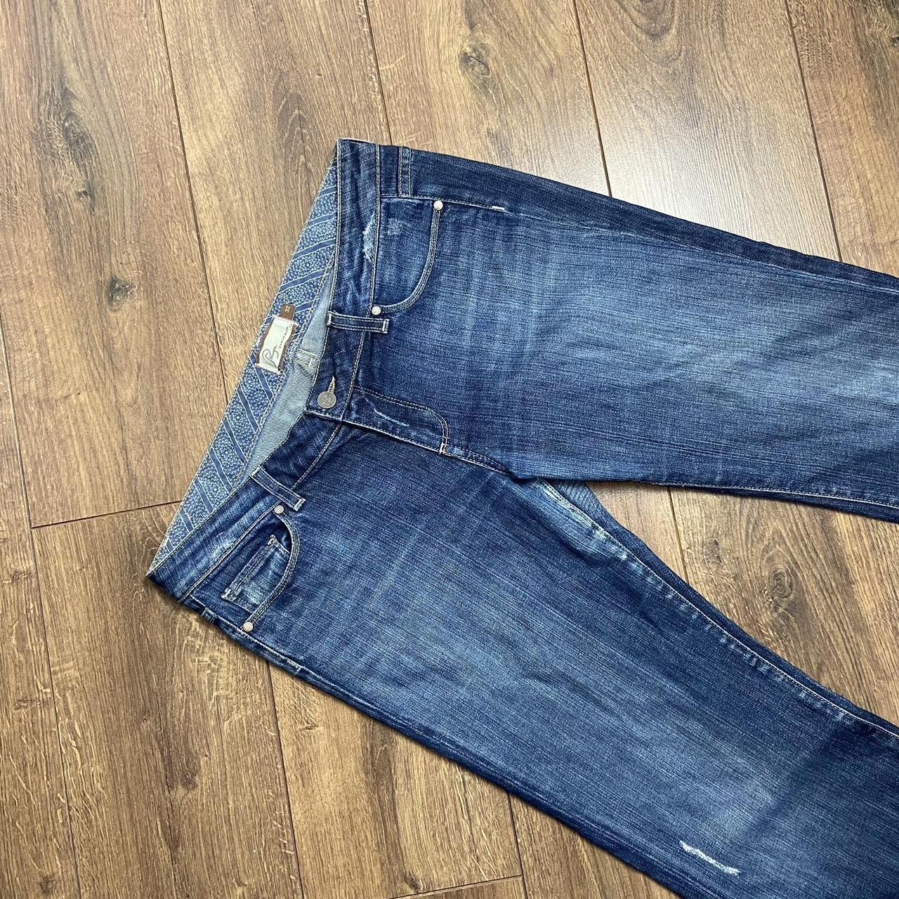 PAIGE Men's Blue and Navy Jeans Depop
