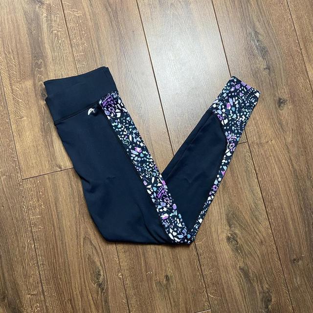 F&F Active Sport Leggings, Black with Coloured - Depop