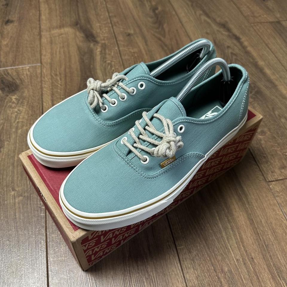 Light blue clearance vans brown laces