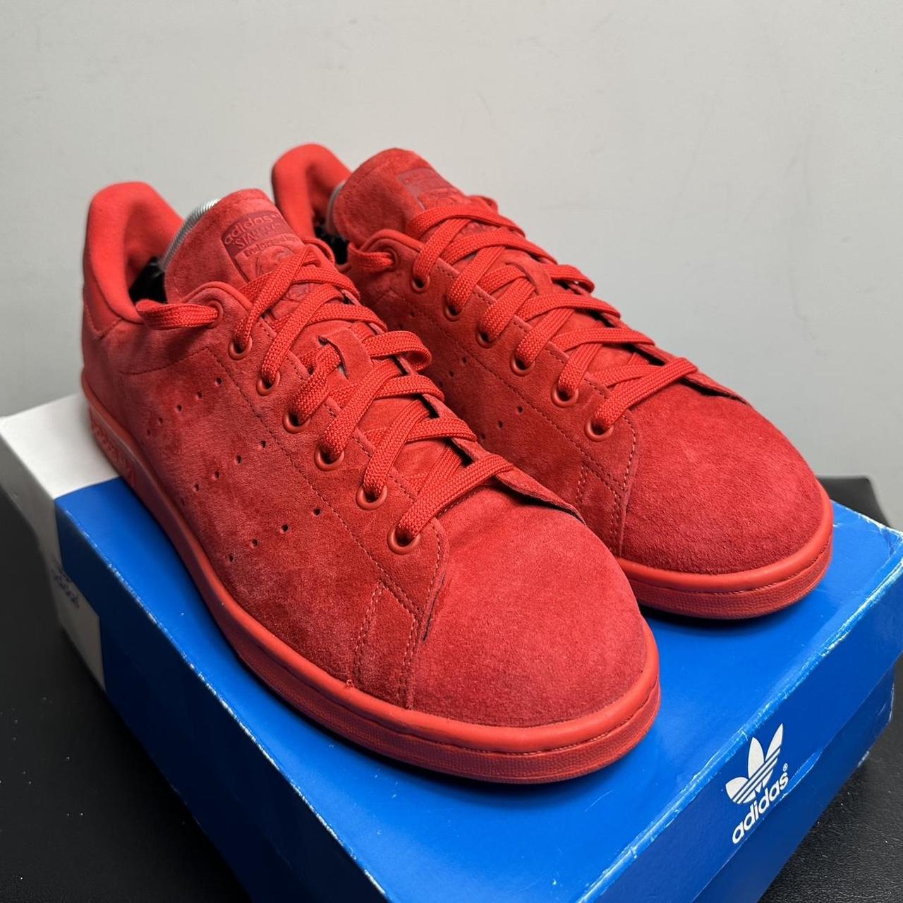 Adidas Stan Smith Red Suede Trainers UK 10 Very. Depop