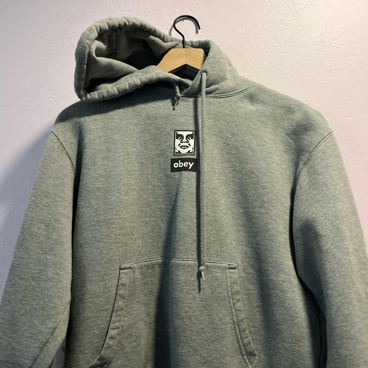 Obey Women's Grey and Black Hoodie