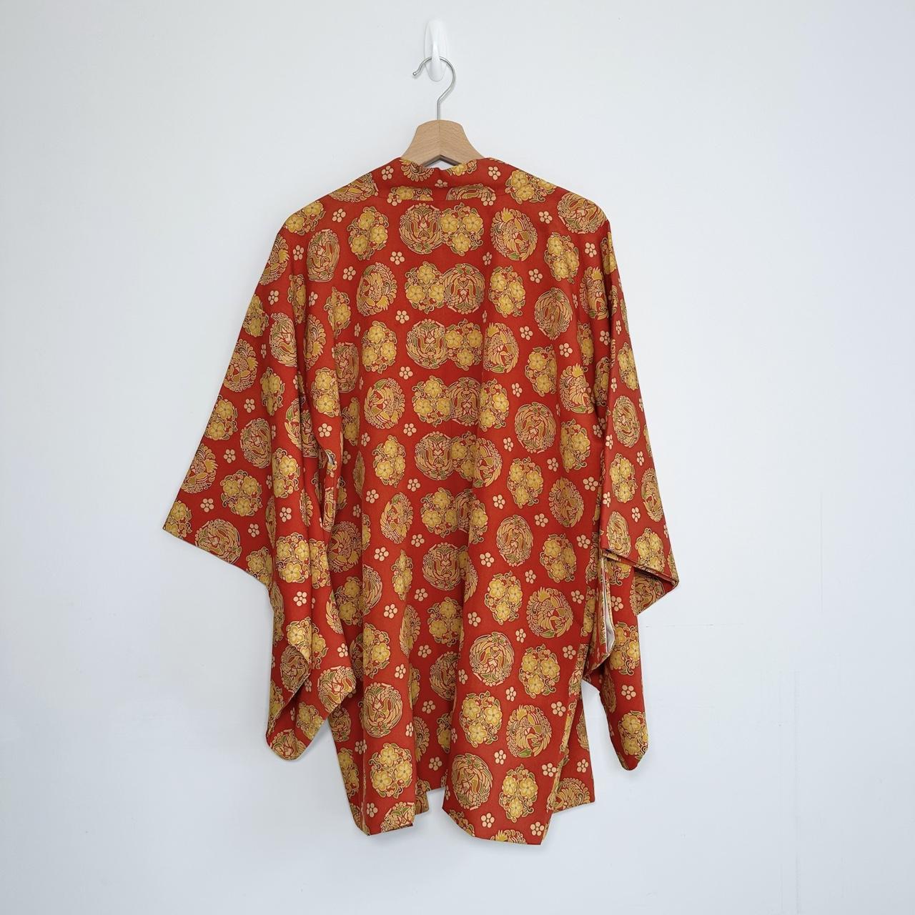 Women's Red and Yellow Coat Depop