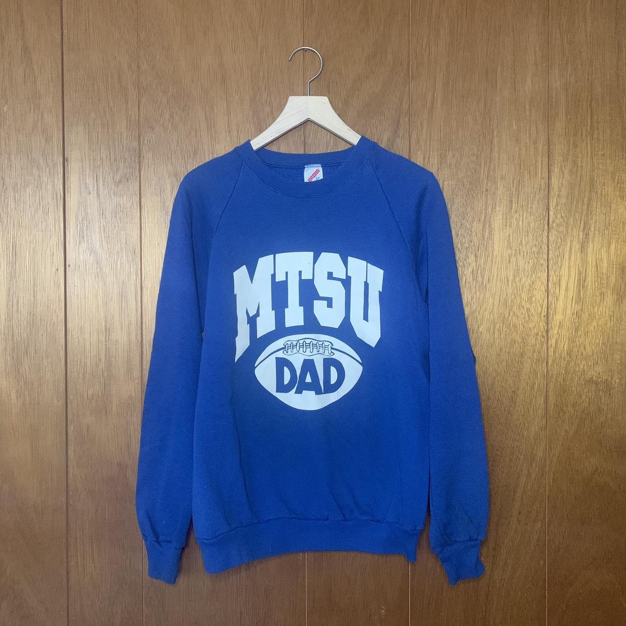 Jerzees Men's Blue and White Sweatshirt | Depop