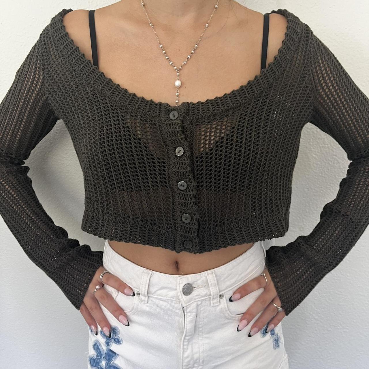 LA Hearts by PacSun Women's Sweater Green XS – a cropped Green - Main Image