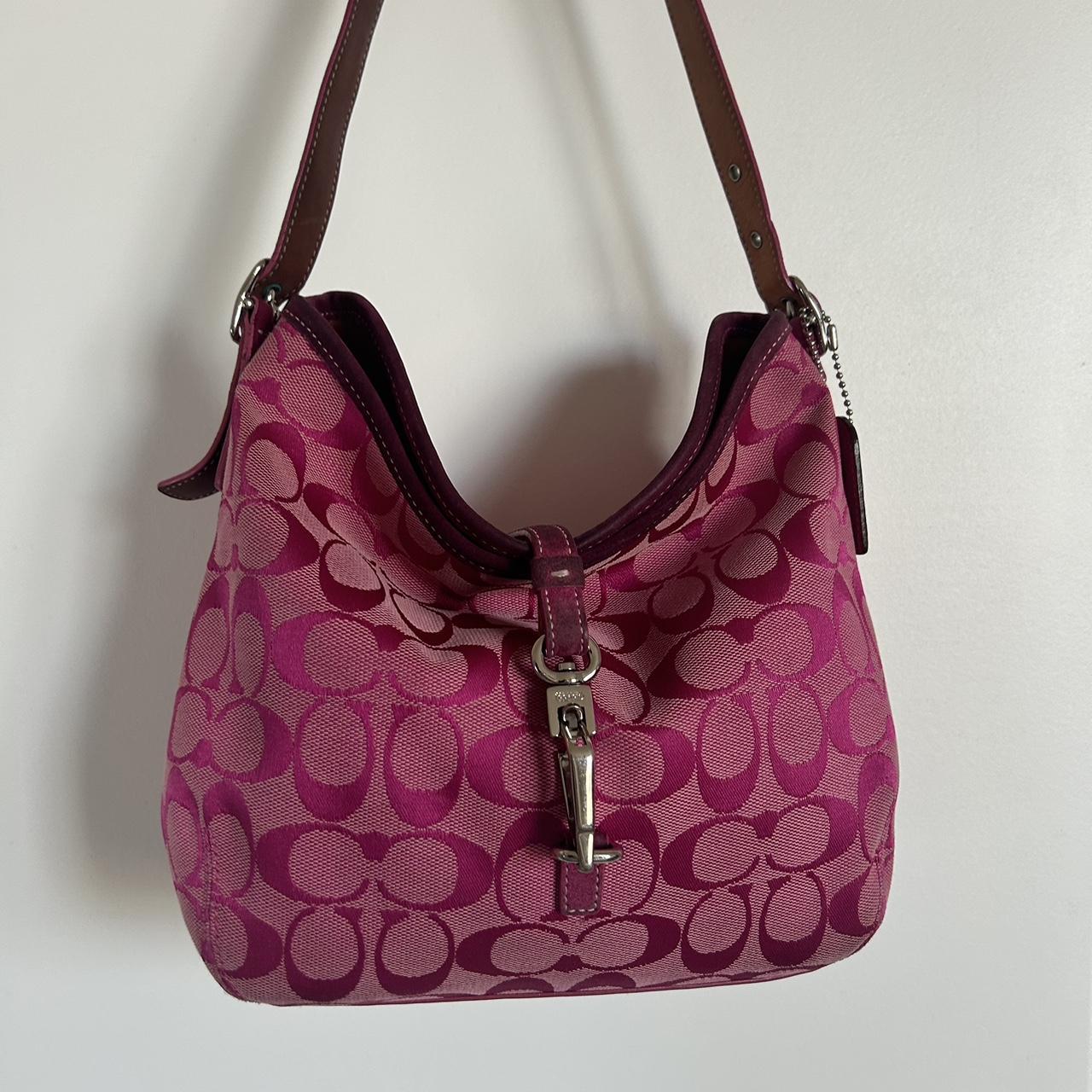 coach signature shoulder hobo bag in pink 🎀 ive... - Depop