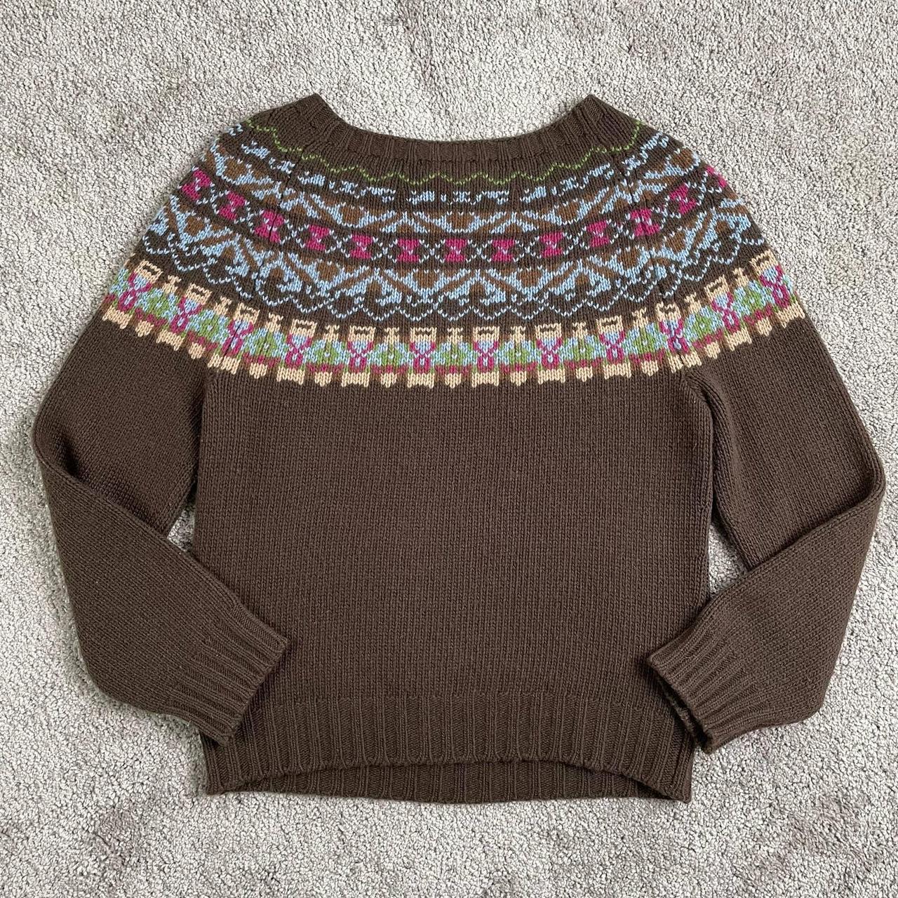 Women's Brown and Pink Jumper | Depop