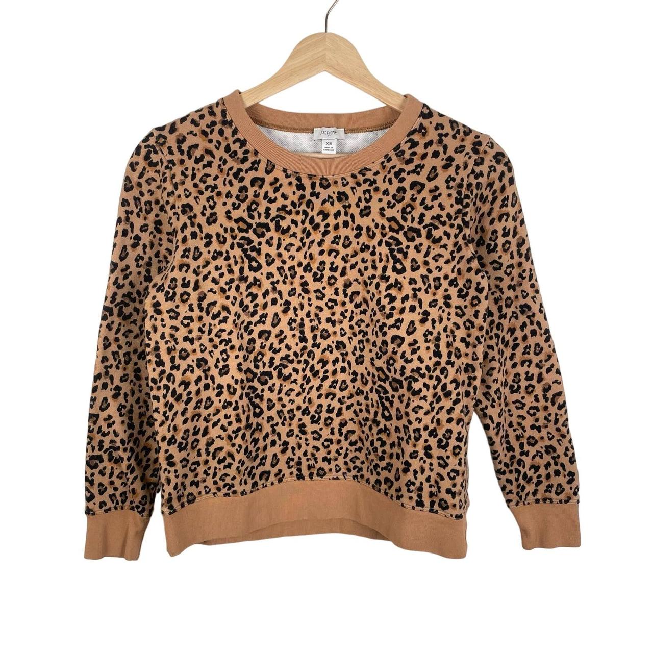 J. Crew Leopard Print Crewneck Sweatshirt Womens XS. Depop