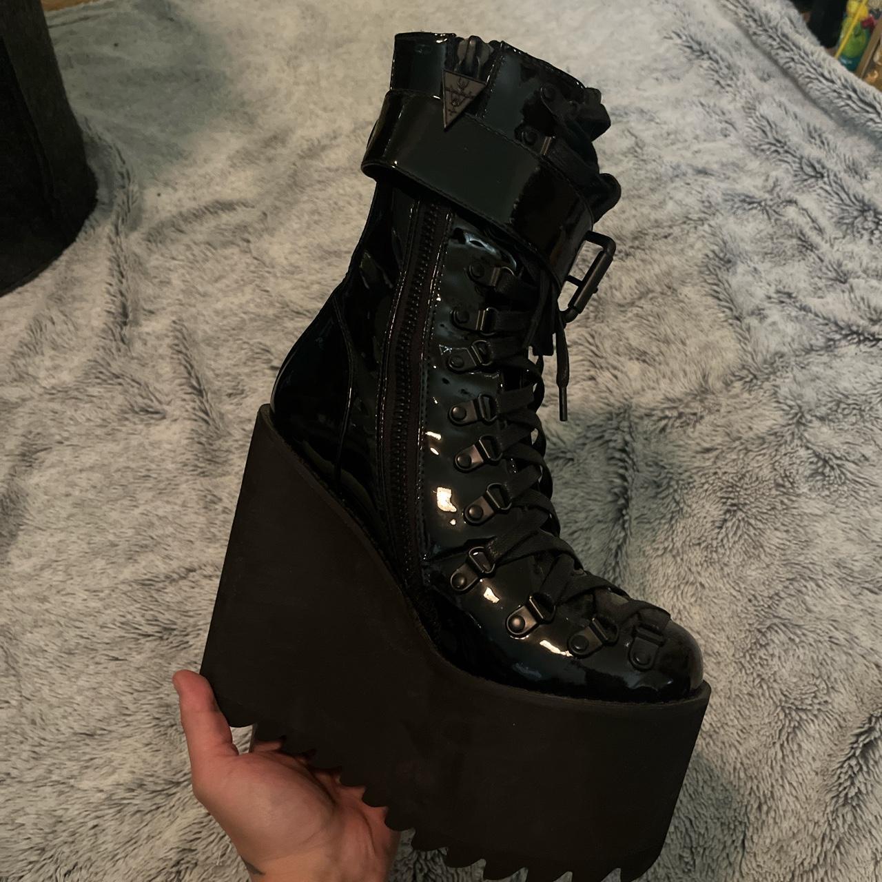 dolls kill traitor patent leather platform boots... Depop