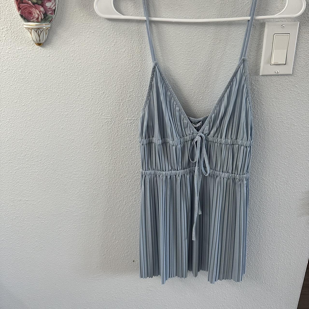 Light Blue Zara Dress zara lightblue summer Depop