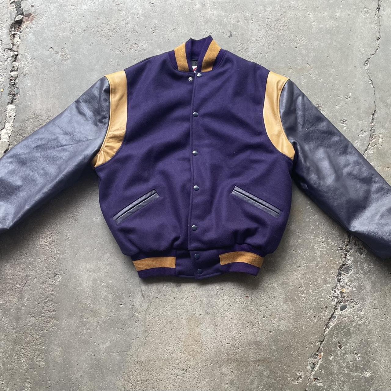 Vintage Purple Varsity Jacket super high quality... Depop