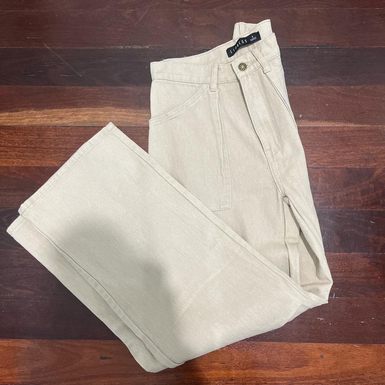 LIONESS tan wide leg jeans BRAND NEW only worn to... - Depop