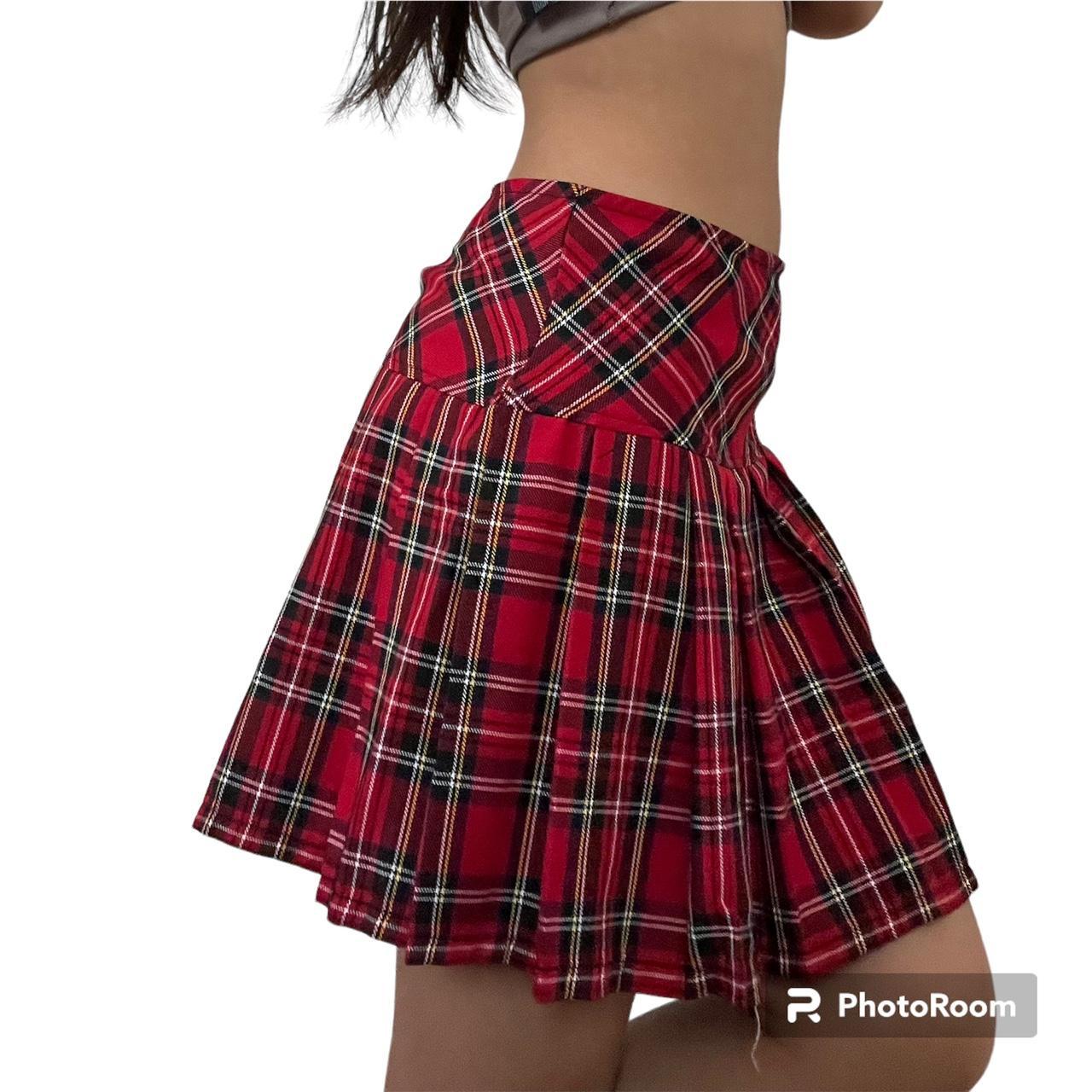 Royal Bones By Tripp Red Plaid Skirt