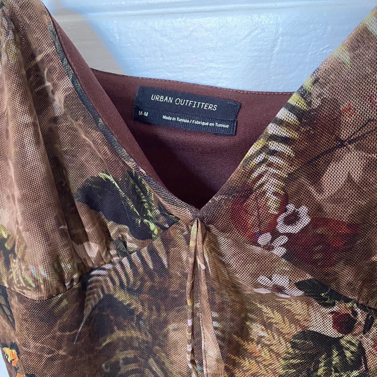 Brown floral dress Urban Outfitter Size M Depop