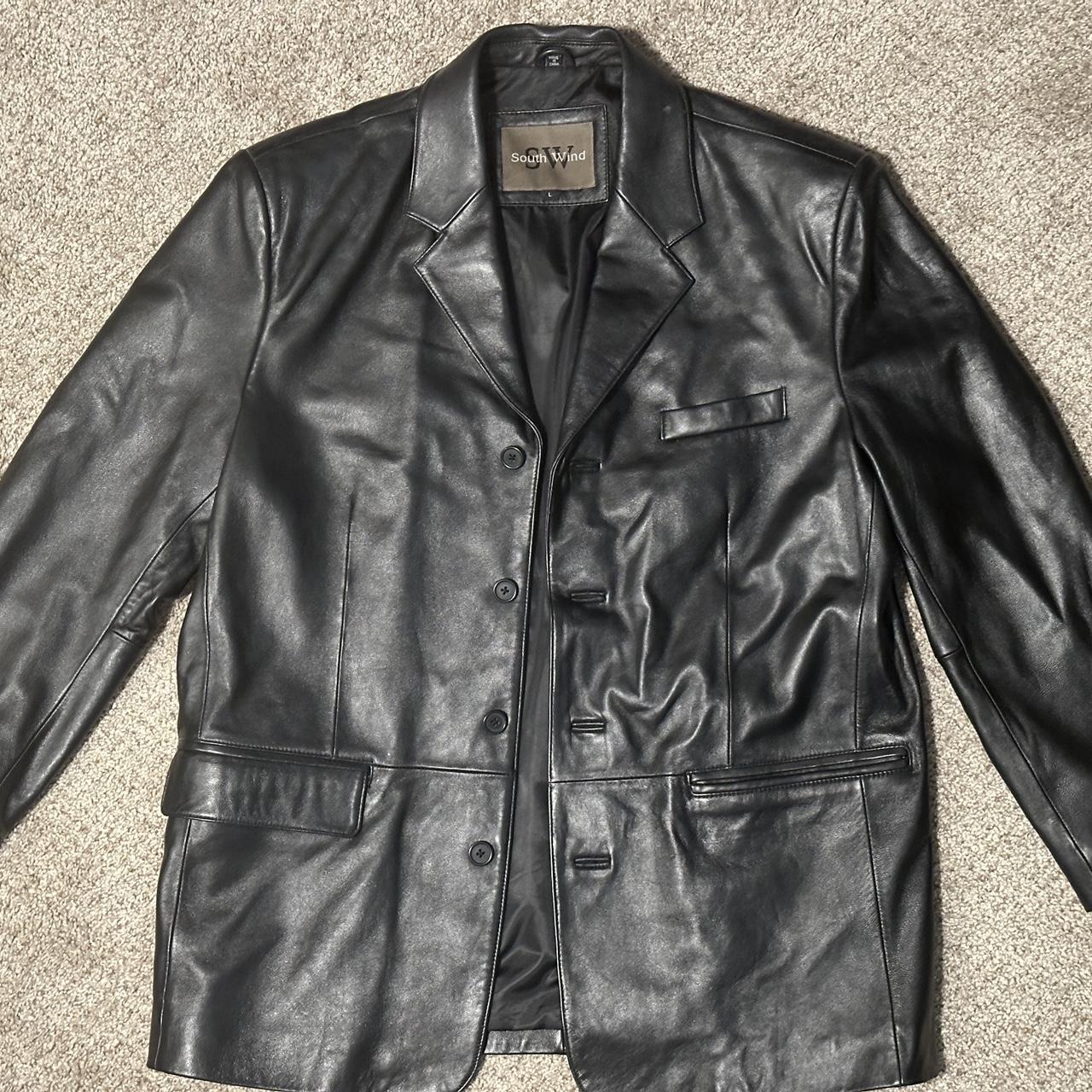 Southwind leather jacket fits loose like new Depop