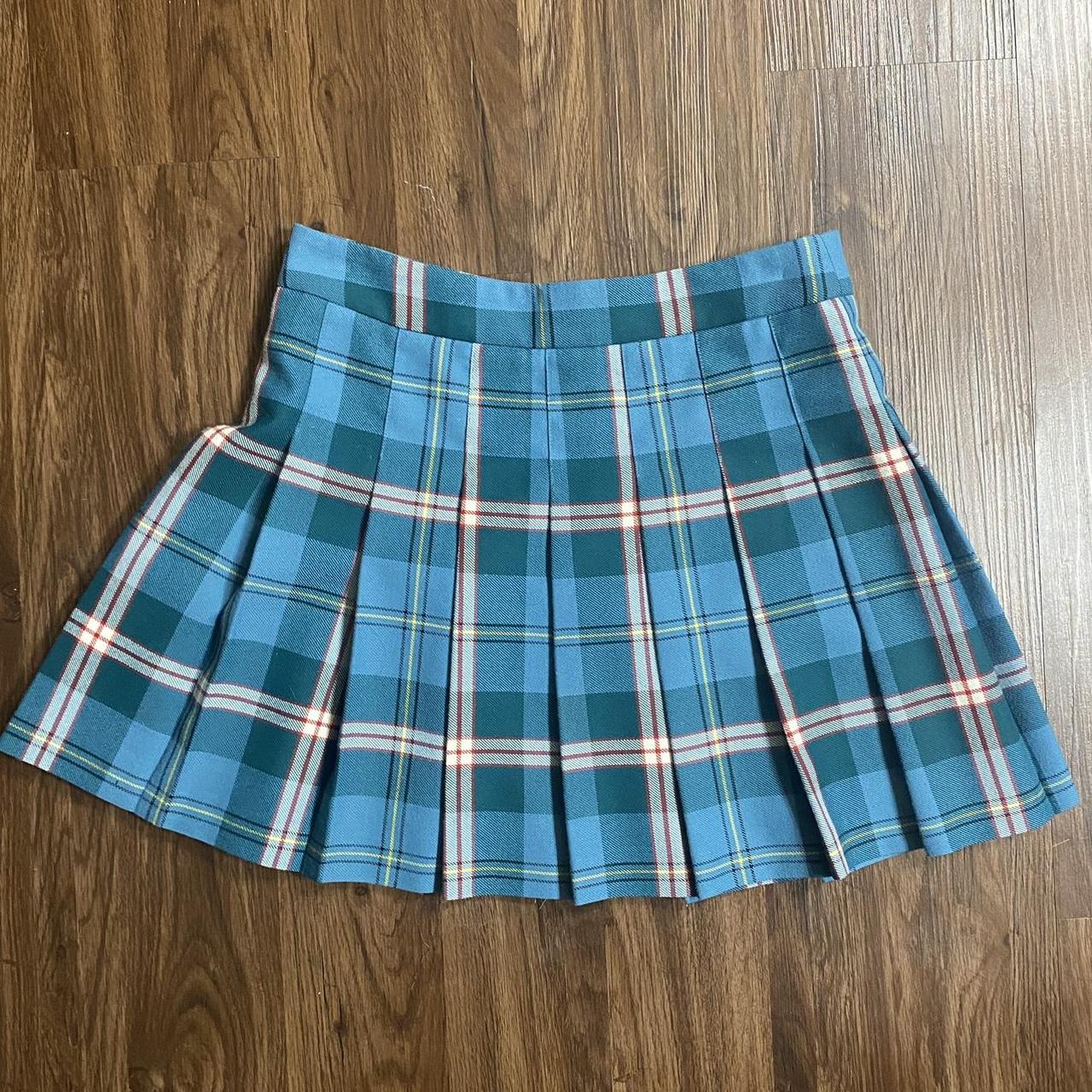 Aritzia blue plaid outlet skirt