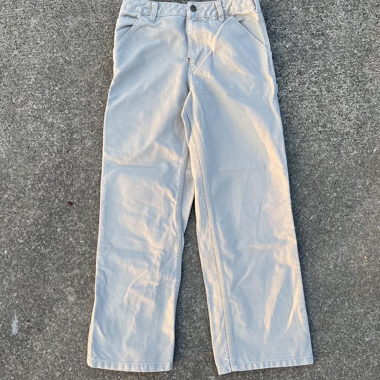 Kids Khaki Carhartt Pants Kids size 12 - Depop