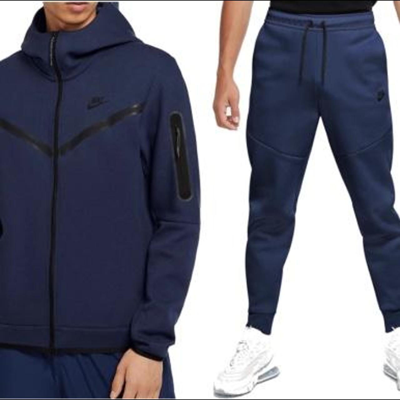 Navy Nike tech fleece full set available Separate... - Depop