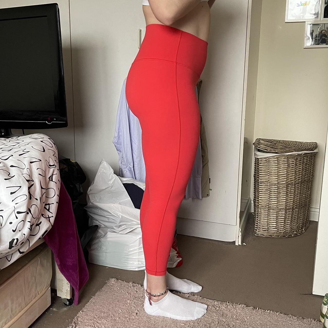 Selling a pair of red LuluLemon align 25” leg Depop