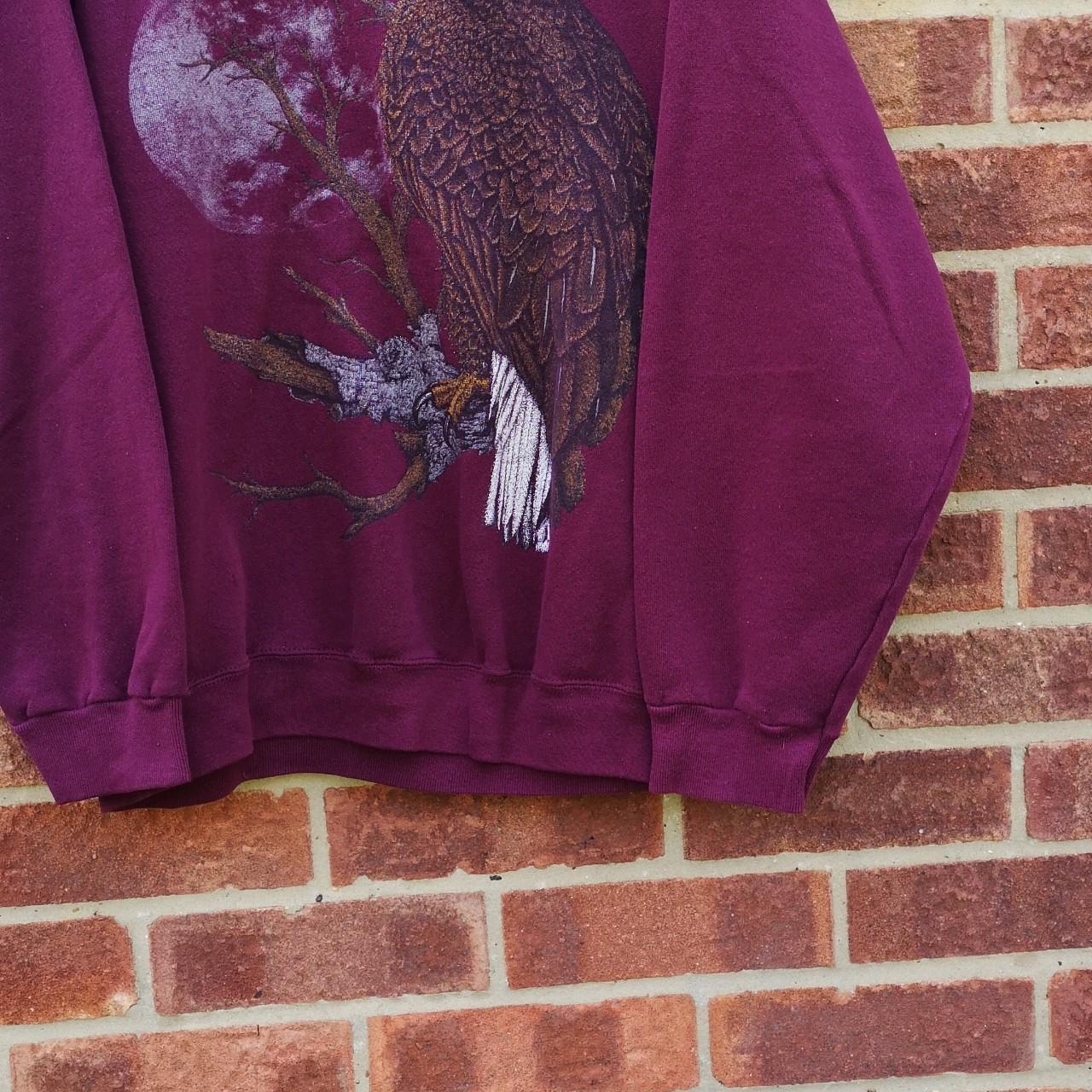 Wine / burgundy sweater with Eagle design. Fairly... - Depop
