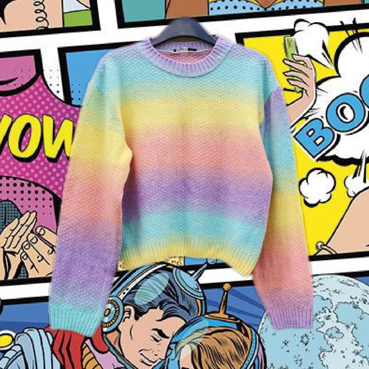 Pink purple blue yellow sweater best sale