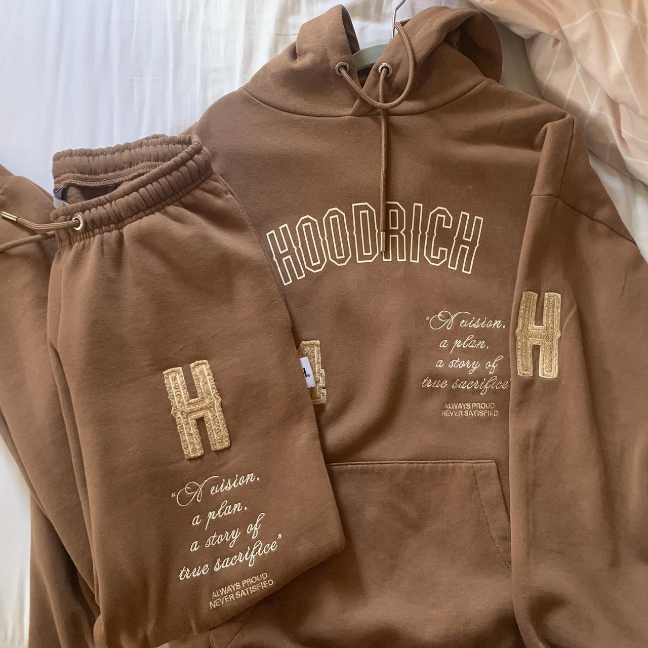 Hoodrich tracksuit brown hoodie and joggers set Depop