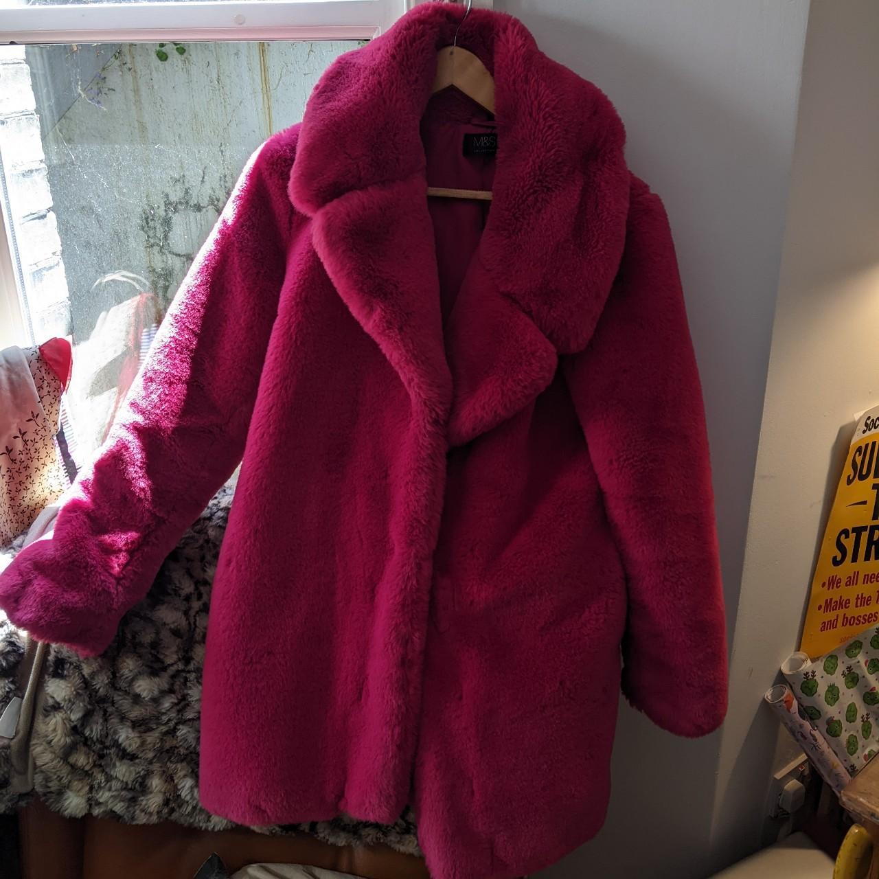 pink m and s coat