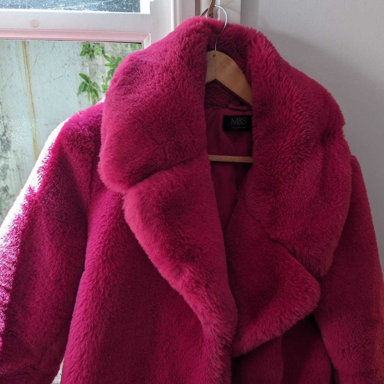 M&s pink fur coat Clearance
