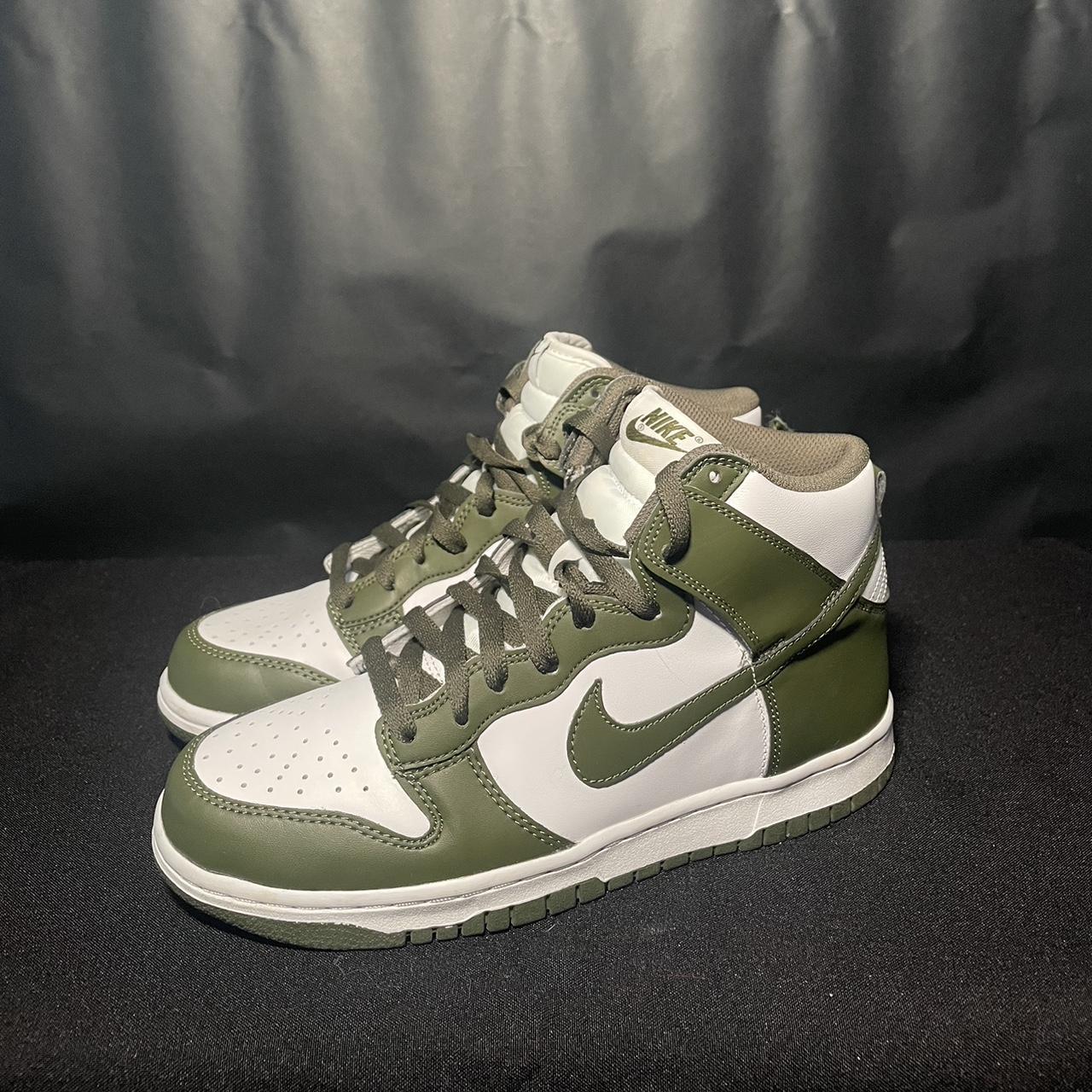 Nike Dunk High Green/White US Men’s 7/US Women’s... - Depop