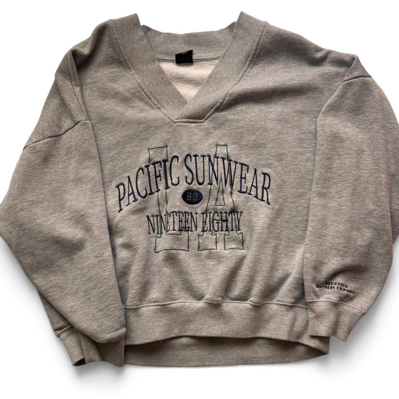 PacSun Women's Sweatshirt Grey S – Grey cropped baggy Pacific