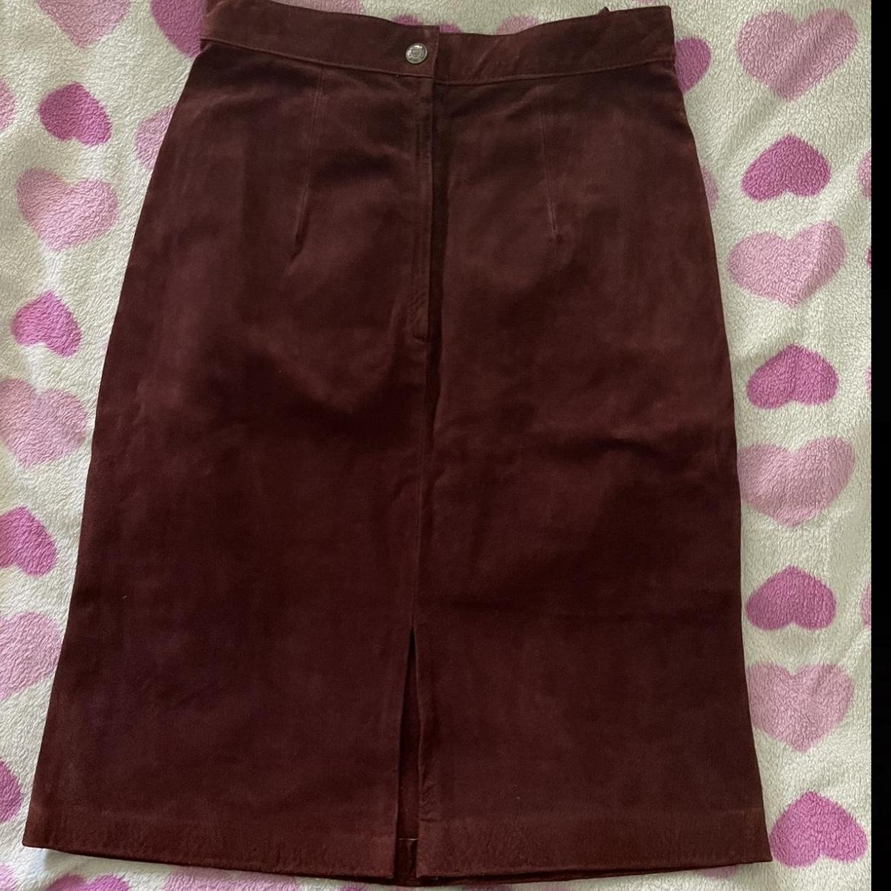 Maroon hotsell suede skirt