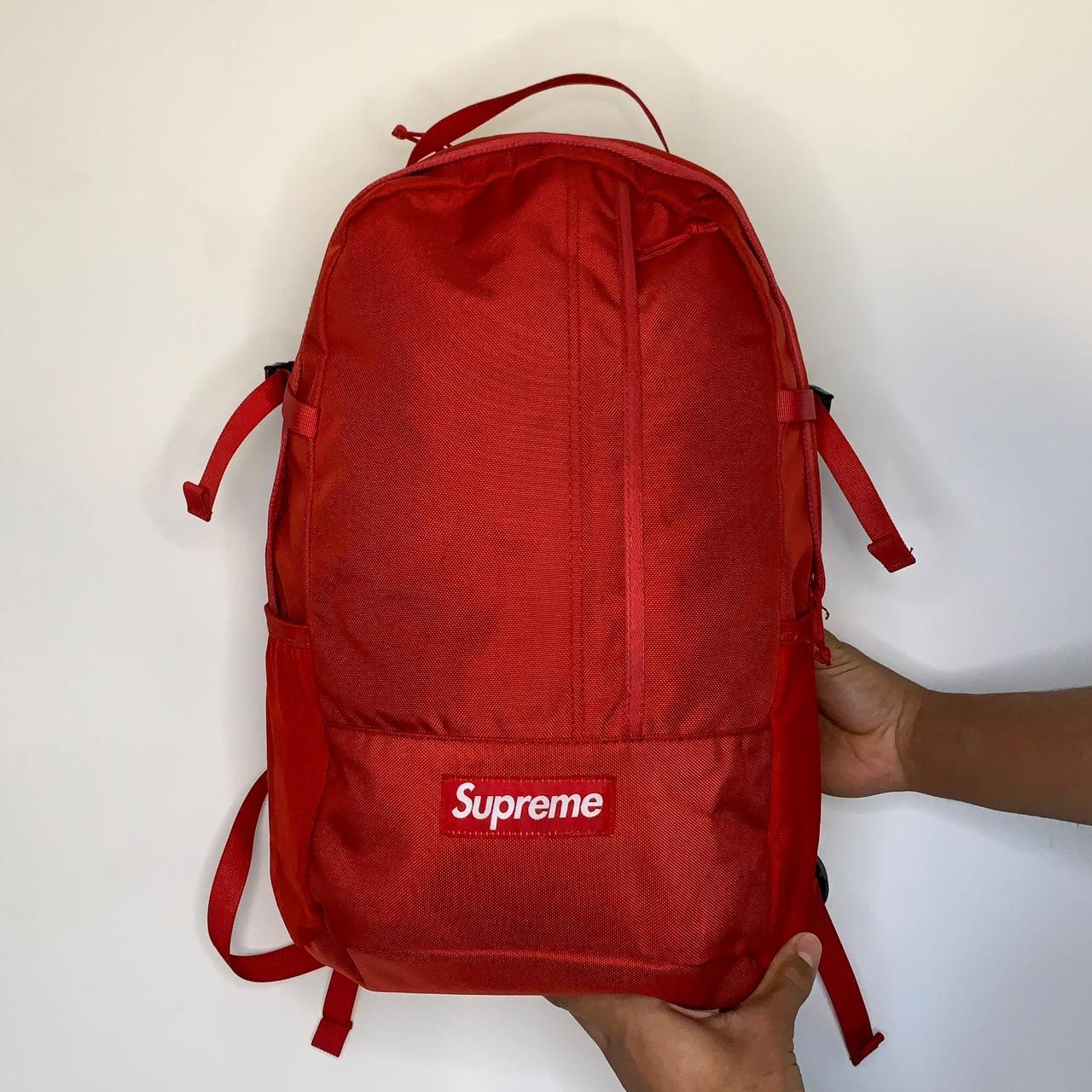 Supreme (SS18) Backpack Red Release Date 15/02/2018... Depop